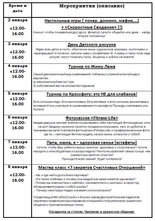 Анкета для фитнес клиента образец